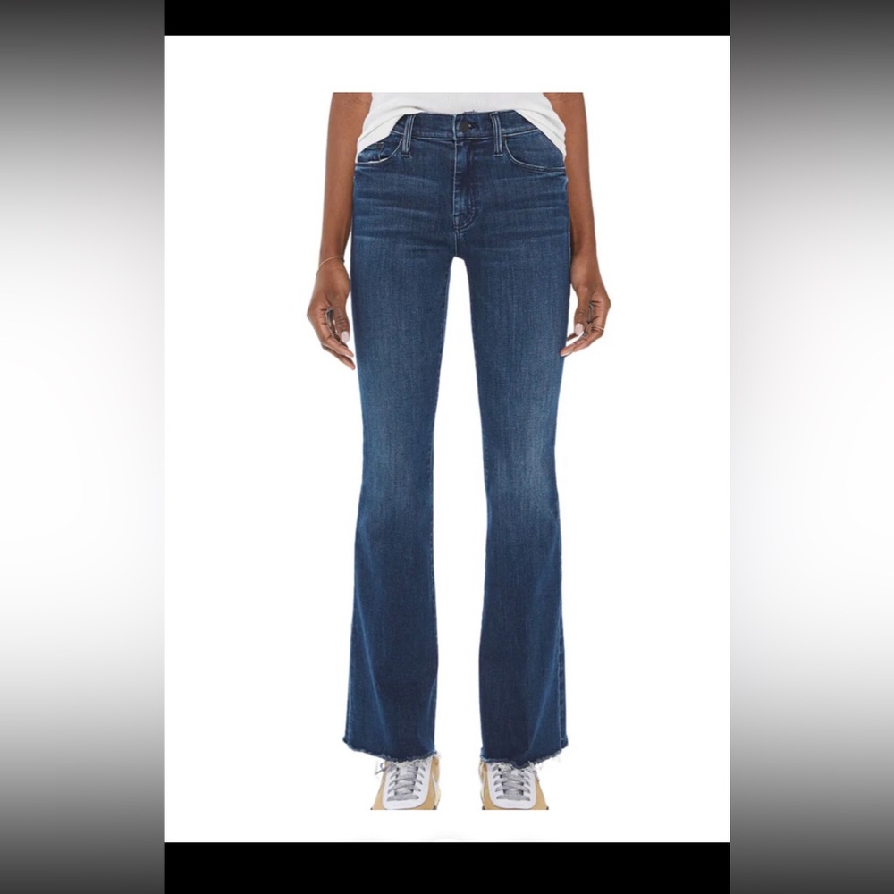 MOTHER The Weekender Fray. Dark Indigo Flare Jeans - Picture 7 of 7